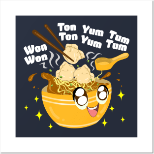 Kawaii Cute Wonton Bowl Wonton Life Wonton Lover Wonton Noodles Posters and Art